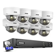 ANNKE 8CH NVR HD 12MP PoE Security Camera System AI Color Night Audio Recording