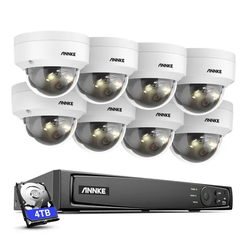 ANNKE 8CH NVR HD 12MP PoE Security Camera System AI Color Night Audio Recording