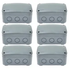 Nineleaf 6PK Outdoor Junction Box ABS Plastic Dustproof IP66 125x86x62mm,