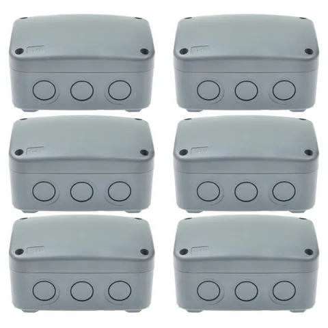 Nineleaf 6PK Outdoor Junction Box ABS Plastic Dustproof IP66 125x86x62mm,