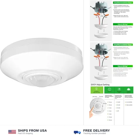 RAYZEEK Ceiling Sensor Light Switch,360 Degree Occupancy Sensor,10A 120V Hard...