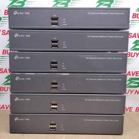Lot of 6- TP Link VIGI NVR1016H 16CH PoE Network Video Recorder -NoPwrCrd- USED