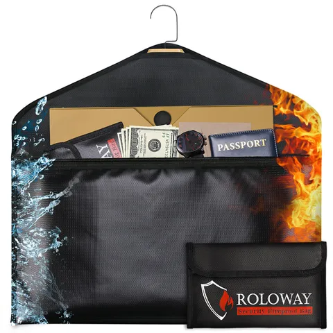 Fireproof Hanger Diversion Safe Hidden Closet Bag Storage Pouch w/ Small Wallet