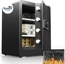 Safe Box, 2.0 Cubic Feet Home Safe with Fireproof Waterproof Bag, Security Safe 