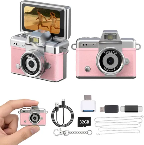 32GB Keychain Camera, Ultra-Light 25G Compact 1080P HD Video Recorder, Portable 