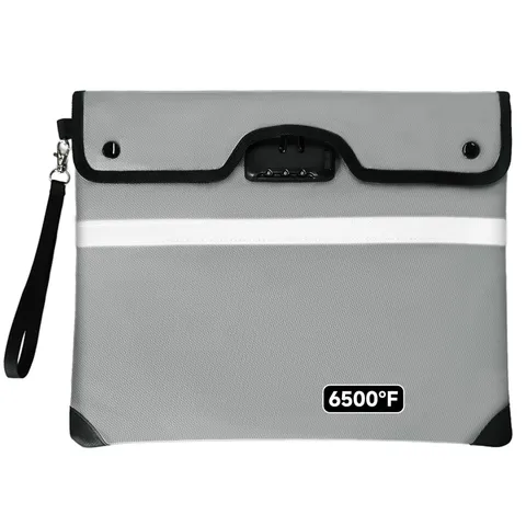 6500F Fireproof Document Bag Lock Waterproof Money Cash Safe 15x12 Inch