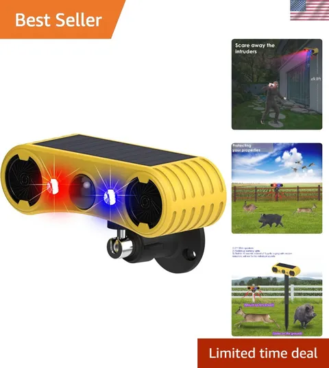 Solar Outdoor Motion Sensor Alarm,13 Sounds,Loud Noise Maker | Including Dog ...