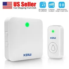KERUI Wireless Doorbell Plug-In LED Lights Waterproof Long Range Receiver Remote