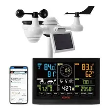 VEVOR YT60234 7-in-1 WiFi Weather Station Wireless Indoor Outdoor Solar Sensor