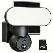 AQUZO Solar Outdoor Camera Wireless with Motion Sensor Floodlight