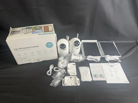 Pan Tilt Solar Powered Security Camera DL201 100% Wire-Free 2 Cameras W/Solar