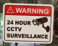1 x LARGE  Warning Stickers Security camera surveillance warning-CCTV 