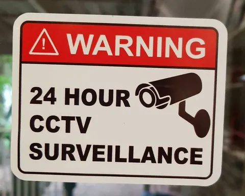 1 x LARGE  Warning Stickers Security camera surveillance warning-CCTV 