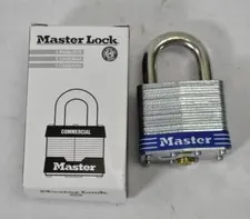Master Lock Padlock 1" Loop Shaft Length Cylinder RePinnable 4 Pin Steel Body