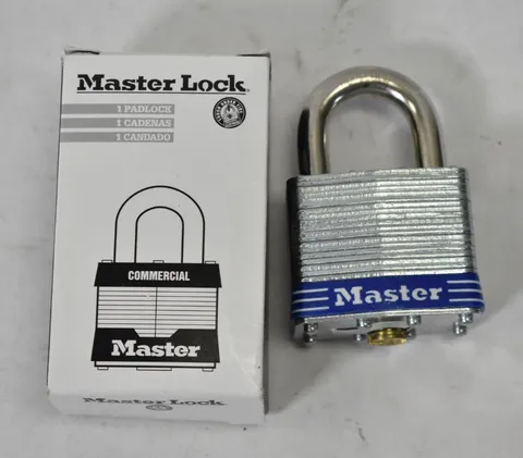 Master Lock Padlock 1" Loop Shaft Length Cylinder RePinnable 4 Pin Steel Body