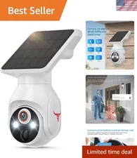 Famevibe Wireless Security Camera: 1080P, Solar-Powered with Two-Way Audio