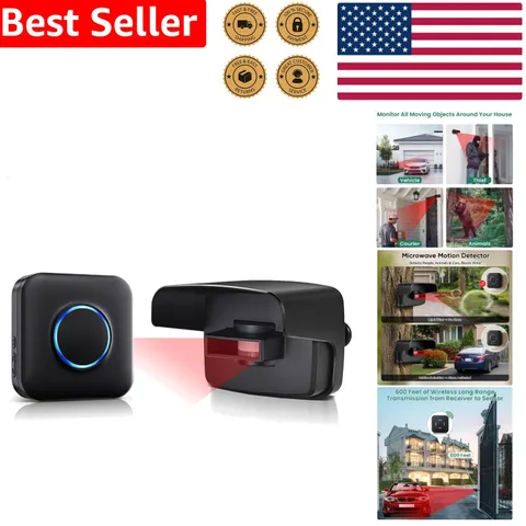 Wireless Driveway Alarm System, Outdoor Motion Sensor Security, 600FT Weather...