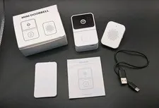Mini Doorbell with Camera, Two Way Audio, WiFi Compatible, HD Image White