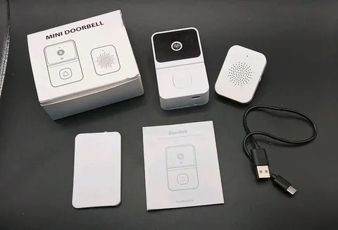 Mini Doorbell with Camera, Two Way Audio, WiFi Compatible, HD Image White