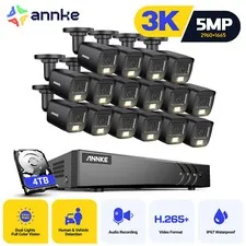 ANNKE 5MP 16CH 8CH DVR Security Camera System Color Night Vision Built in Mic AI
