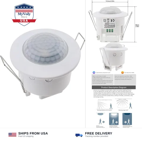 RTNLIT 360° PIR Motion Sensor Light Switch, Infrared Light Occupancy Sensor |...
