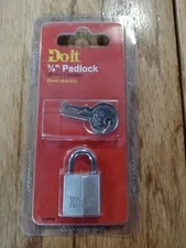 3/4" PADLOCK Steel Shackle Do It 219444 NEW w 2 keys - suitcase golf/sport bags