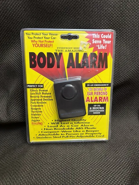 DAC Technologies Personal Attack Alarm 130dB Black Stainless Steel Pull Pin