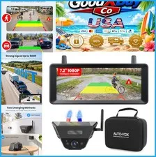Solar Wireless Backup Camera Magnetic Mount 1080P HD IR Night Vision DVR Truck