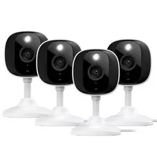 4-Pack 2K Resolution Outdoor/Indoor Security Camera with Color Night Vision, 2-W