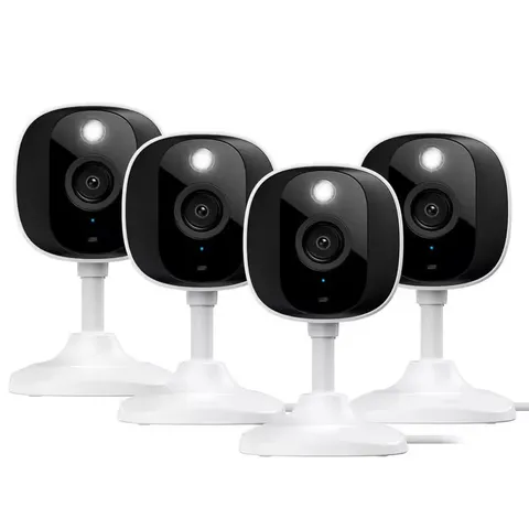 4-Pack 2K Resolution Outdoor/Indoor Security Camera with Color Night Vision, 2-W