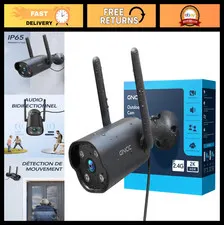 2K Outdoor Security Camera, 24/7 Recording, AI Detection, Plug-In, 2-Way Audio,