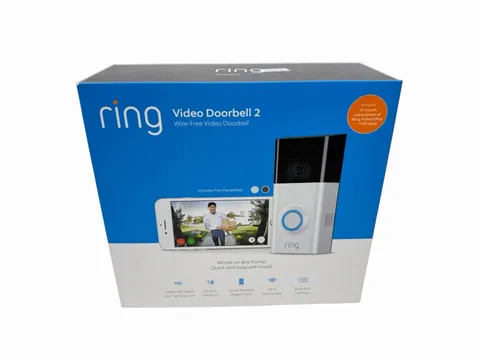 Ring Video Doorbell 2 Wire Free 1080p HD Video Camera - 1337143 New Open Box