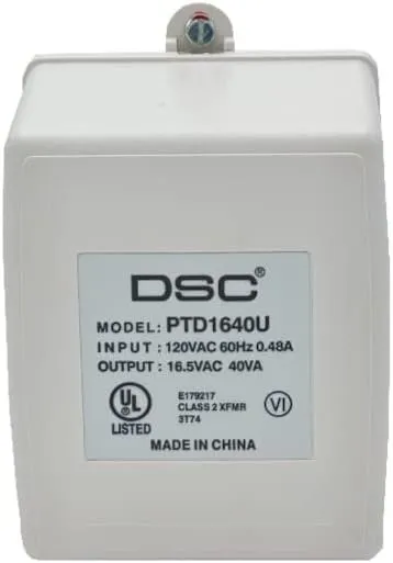 DSC PTD1640U 16.5VAC 40VA Plug-in Power Transformer