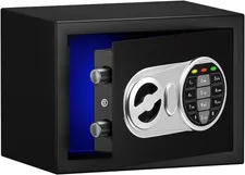 Digital Safe Box with Sensor Light, Electronic Keypad, Steel Construction, Hidde