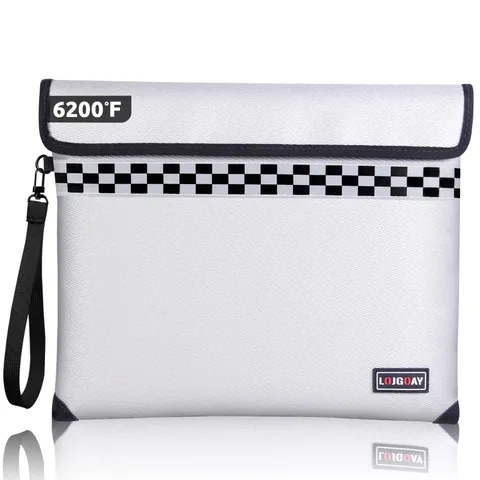 Fireproof Document Money Bag 6200°F, Fire Resistant Zipper Water Resistant 9 ...