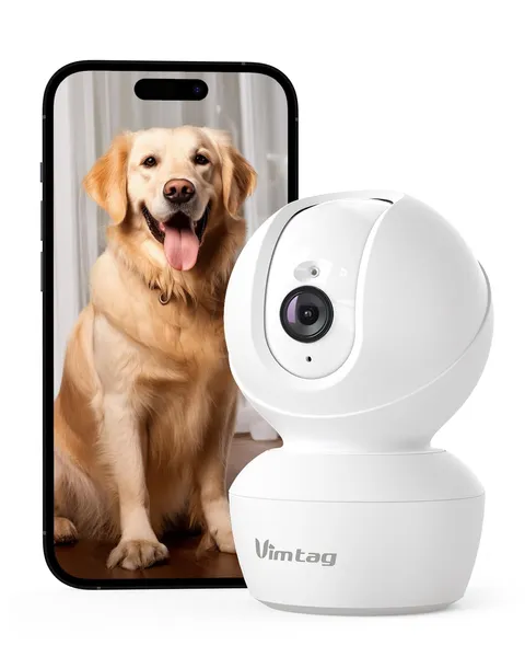VIMTAG 4MP 5G Indoor Security Camera Pet Dog Cat Cam 2.5K Night Vision 2-Way