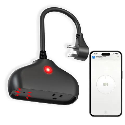 WiFi Power Failure Alarm, Smart App Alerts & 110dB Siren & Indoor / Black