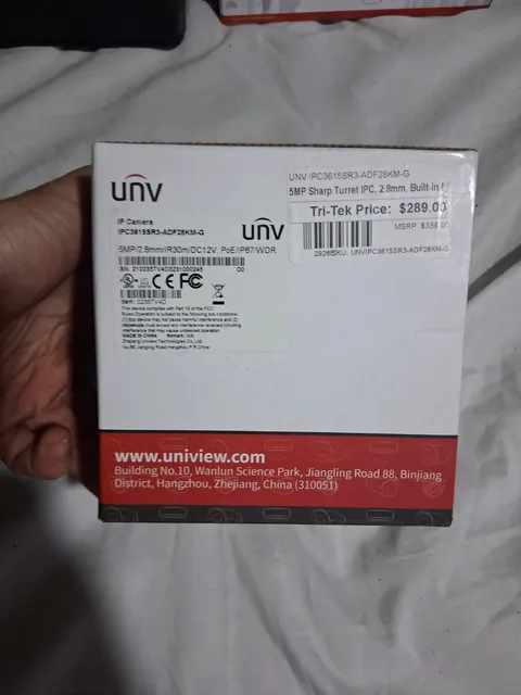 Uniview 4MP HD 2.8mm Fixed Bullet Network IP Camera - IPC2124SB-ADF28KM-I0