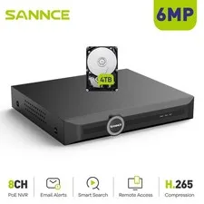 SANNCE 6MP 8CH 8MP POE NVR Home IP Network Video Recorder CCTV Security System