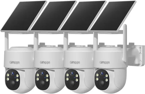 2K Solar Security Cameras Wireless Outdoor, 360° PTZ Auto Tracking Color Night