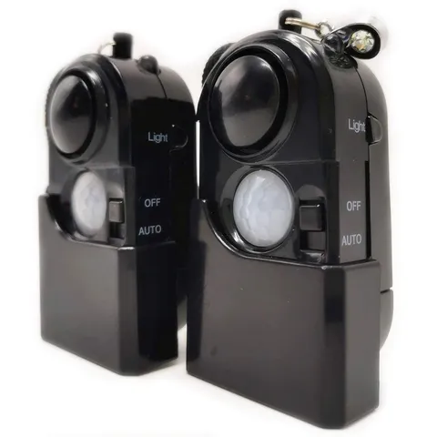 2 Packs Portable Mini Motion Detector Alarm-120DB Ear-Piercing Siren-SOS LED