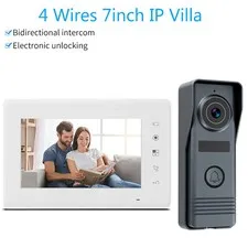 7inch Color Wired Video Intercom System Visual Doorphone Camera Video Doorbell