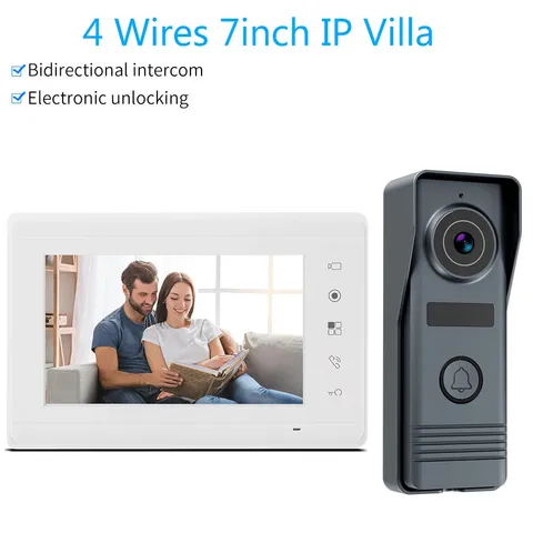 7inch Color Wired Video Intercom System Visual Doorphone Camera Video Doorbell