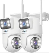 NEW Hiseeu 2 Pack Wireless Security Camera 5G/2.4G WiFi Dual Lens PTZ Cameras