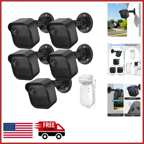 Blink Outdoor Camera Mounts 5 Pack Weatherproof Adjustable Housing Black