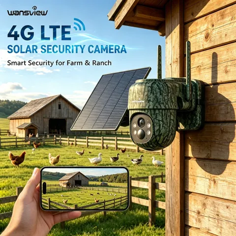 Wansview 4G LTE Cellular 2K Solar Security Camera Wireless Color Night Vision