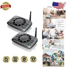 Upgraded Wireless Intercom 2-Pack: Full Duplex, Long Range, Anti-Interference