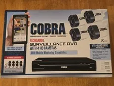 NEW Cobra 63890 8-Channel Surveillance DVR Home Security System 4 HD Cameras