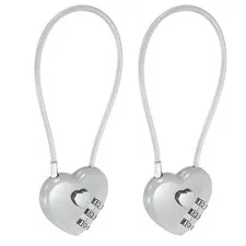 Combination Padlock (7.9 Inch, Grey)(2 Pcs), 3-Digit Heart Shaped Combo Padlock