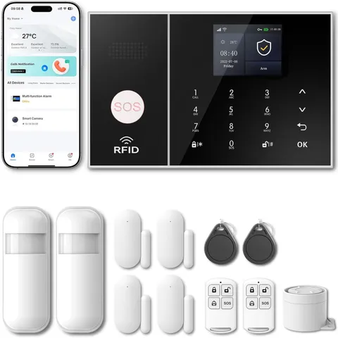Smart WiFi GSM Alarm System with 99 Zones, No Monthly Fees, Tuya App Control